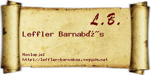Leffler Barnabás névjegykártya